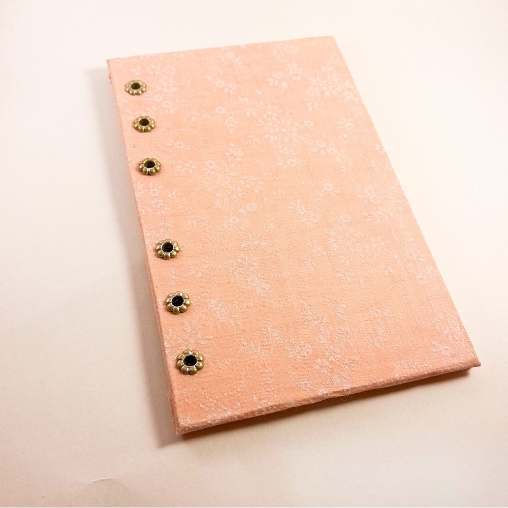 Ready to ship Peach Floral Notebook with Daisy Eyelets